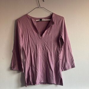 Women's Pink V-Neck Top